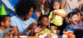 Mom and kids birthday party at Sky Zone